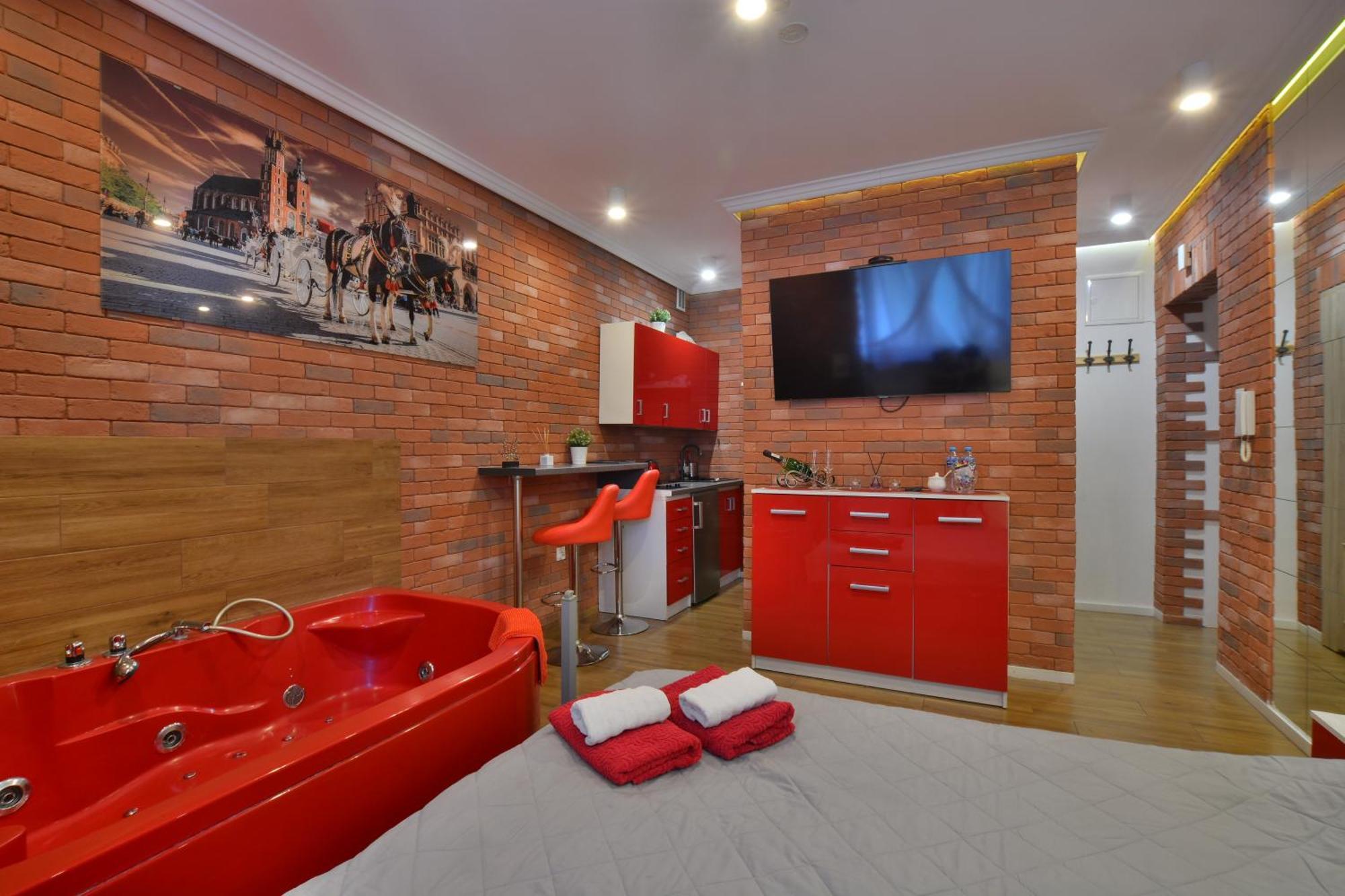 Jacuzzi Apartment Red クラクフ エクステリア 写真
